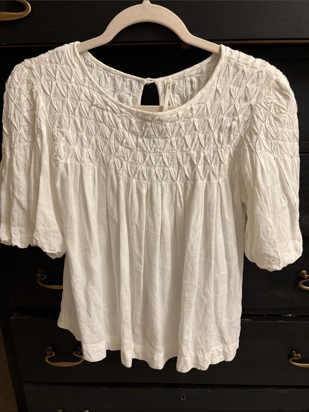 Liza Puff-Sleeve Linen Top